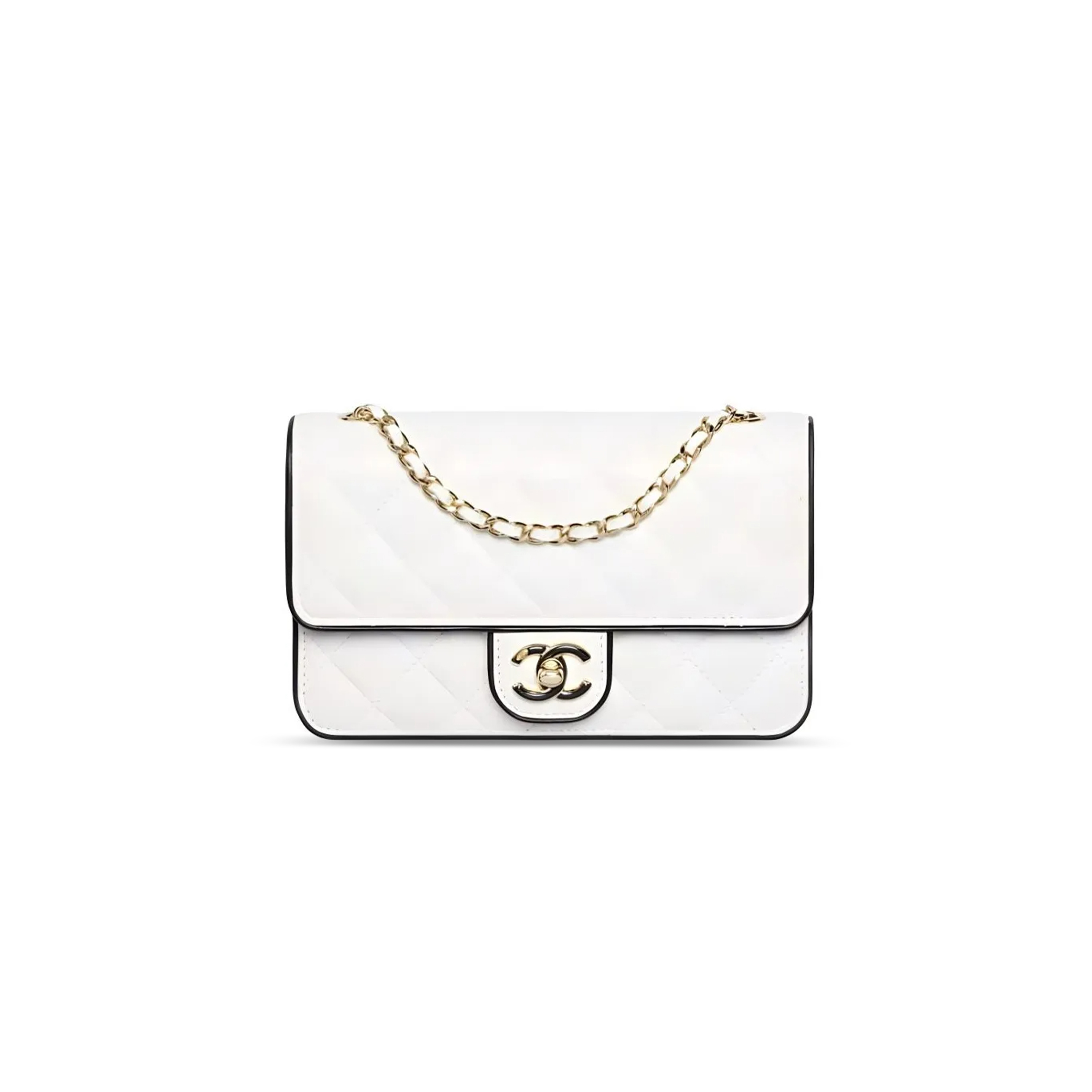 Ch*el woc black and white chain wallet shoulder bag ap4511 (19*12*3.5cm)